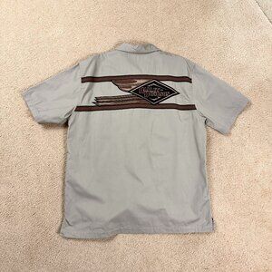 Harley Davidson Shirt Mens Large Embroidered Mechanic Short Sleeve Motorcycle